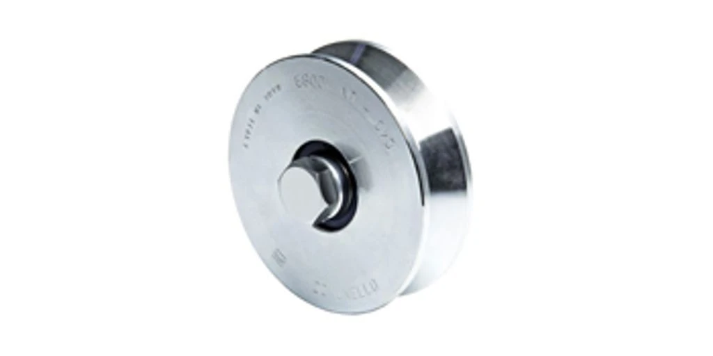Rueda para canal V de 120mm de 2 rodamientos soporta 450 Kg RZ-305V-120